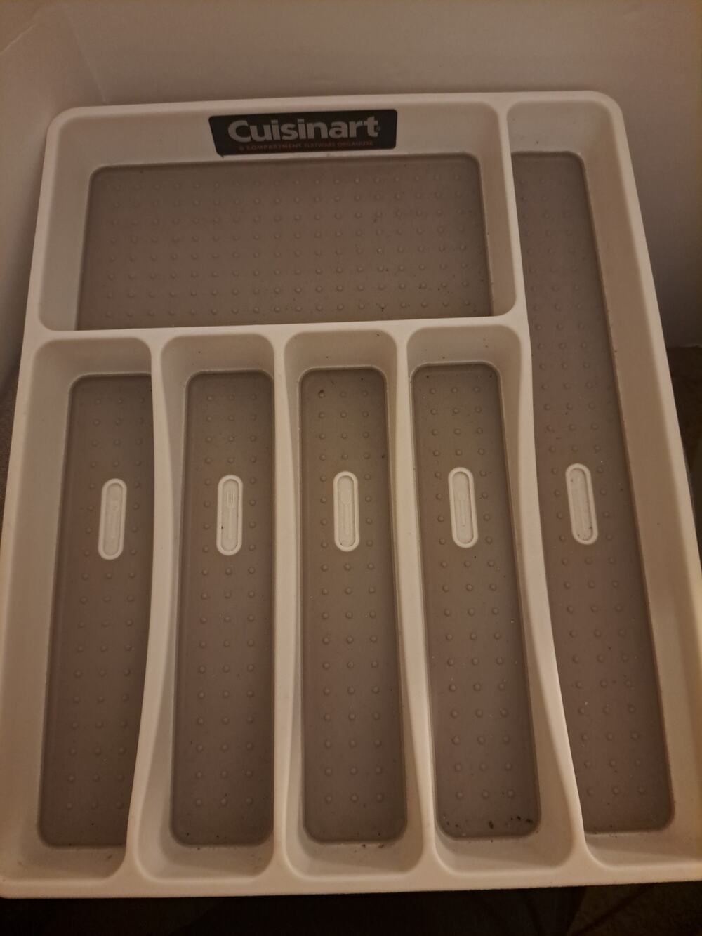 CUISINART 6 COMPARTMENT SILVERWARE TRAY.